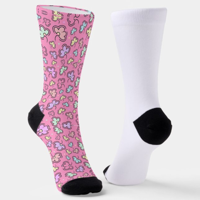 Blume Gemustert Socken (Gewinkelt)