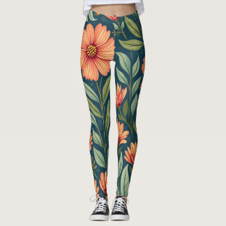 Blume-gemusterte Leggings