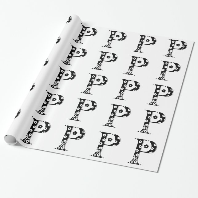 Blume Gemusterter Brief P Geschenkpapier (Ungerollt)