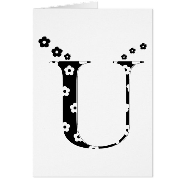 Blume Gemusterter Buchstabe U (Vorne)