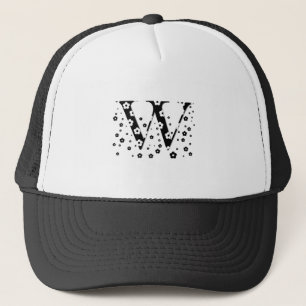 Blume Gemusterter Buchstabe W Truckerkappe