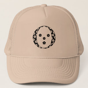 Blume Gemusterter Letter O Trucker Hat Truckerkappe