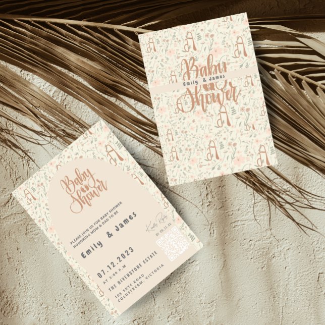 Blume Gender Reveal Baby Shower Einladung (Von Creator hochgeladen)