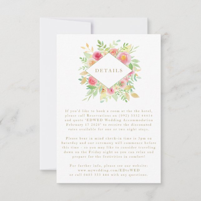 Blume Geo Wedding Card RSVP Karte (Vorderseite)