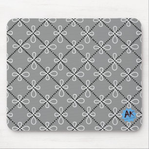 Blume gepunktetes Grid-Muster Mousepad