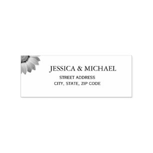 Blume Gerbera auf der Abstrakten Pfirsichhochzeit Gummistempel