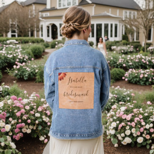 Blume Gerbera auf der Abstrakten Pfirsichhochzeit Jeansjacke