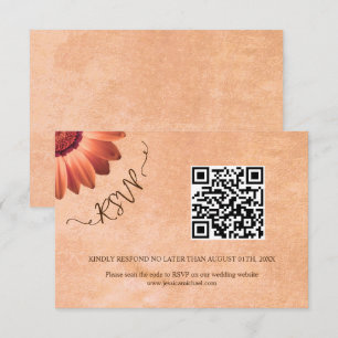 Blume Gerbera auf der Abstrakten Pfirsichhochzeit RSVP Karte