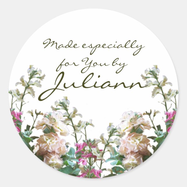 Blume/Geschenkmarke Runder Aufkleber (Vorderseite)