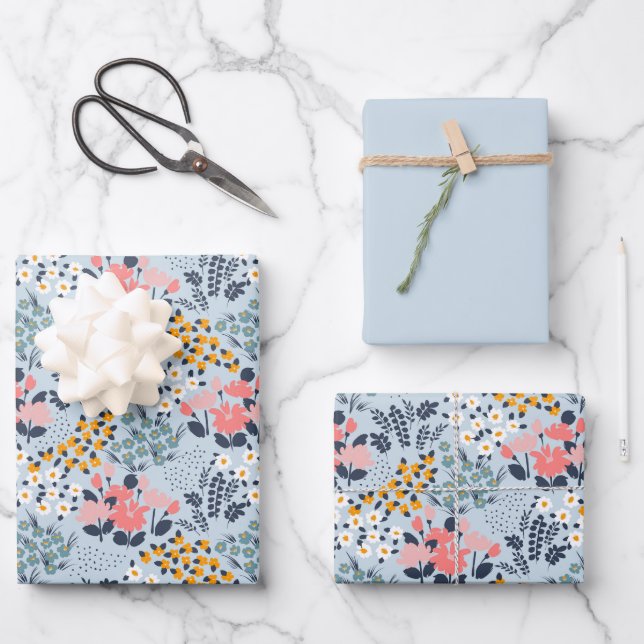Blume Geschenkpapier Set (Vorderseite)