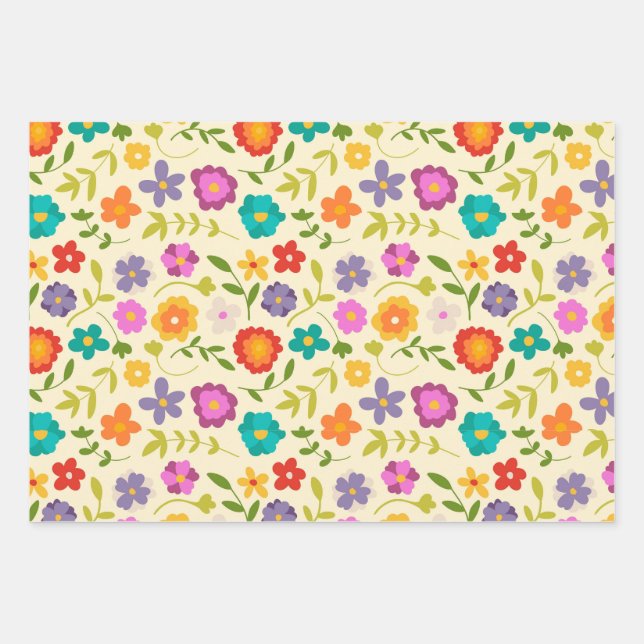 Blume Geschenkpapier Set (Vorderseite)