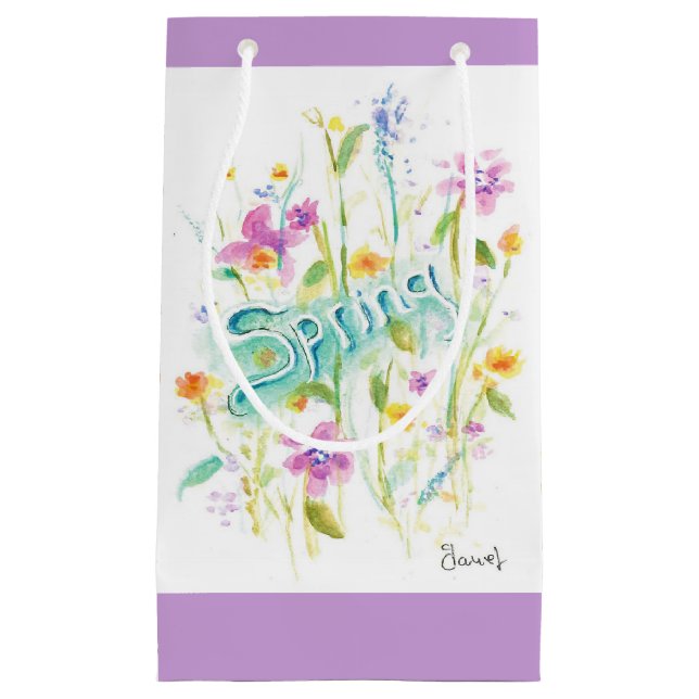 Blume Geschenktasche lila Lavendel Kleine Geschenktüte (Vorderseite)