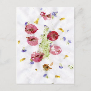 Blume, geschlagen, rot und grün postkarte