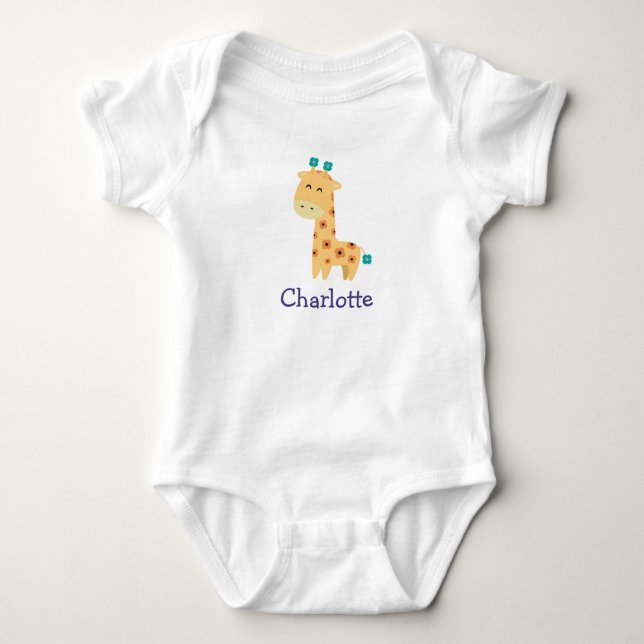 Blume Giraffe Bodysuit Baby Strampler (Vorderseite)