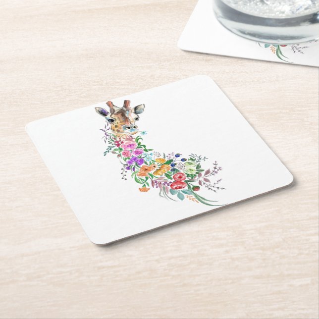Blume Giraffe Paper Untersetzer (angewinkelt)