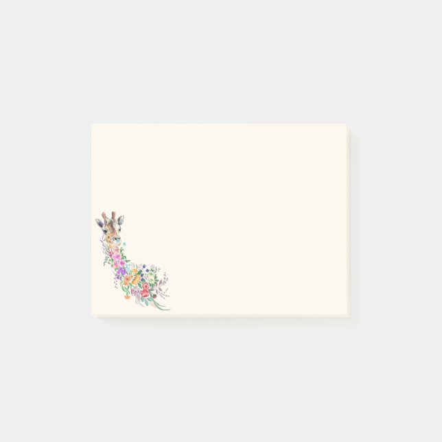 Blume Giraffe Post it Notes Post-it Klebezettel (Vorderseite)