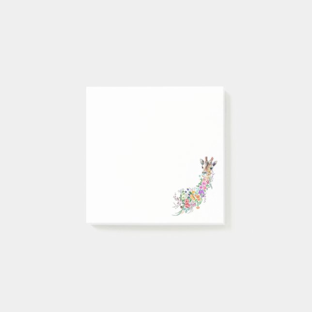 Blume Giraffe Sticky Notes Post-it Klebezettel (Vorderseite)