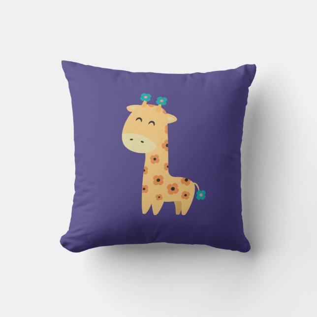 Blume Giraffe Throw Kissen (Vorderseite)