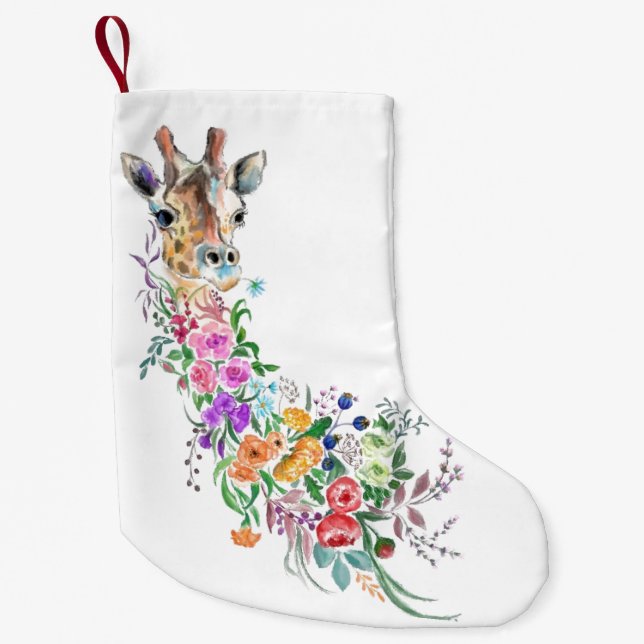 Blume Giraffe Weihnachten Strumpf Kleiner Weihnachtsstrumpf (Vorderseite)