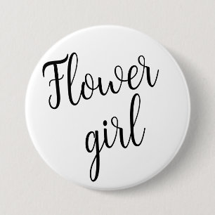 Blume Girl Button - Schwarzes Skriptdesign