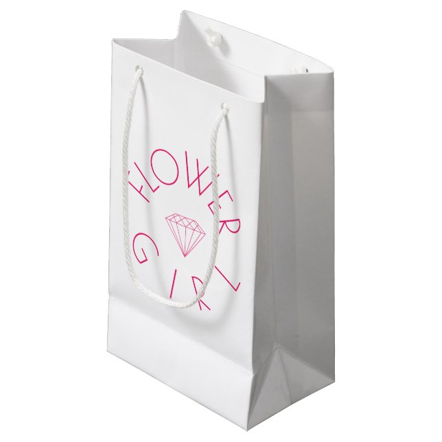 Blume Girl Diamond Pink Kleine Geschenktüte (Vorderseite Schrägansicht)