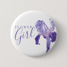 Blume Girl Flag Iris lila Hochzeit Button / Taste