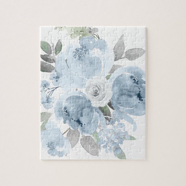 Blume Girl Geschenk Dusty Blue Wedding Floral Bouq (Vertikal)