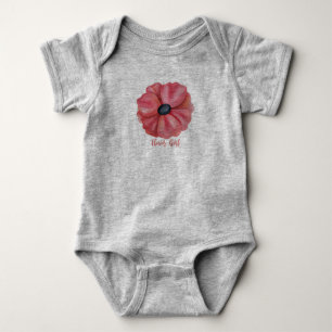 Blume Girl Graue Babykarosserie Baby Strampler