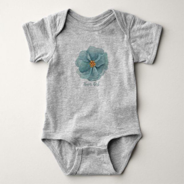 Blume Girl Graue Babykarosserie Baby Strampler (Vorderseite)