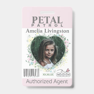 Blume Girl Petal Patrol Abzeichen Ausweis