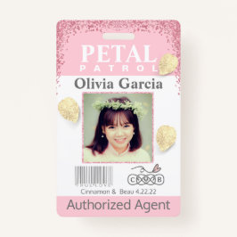 Blume Girl Petal Patrol Abzeichen Ausweis