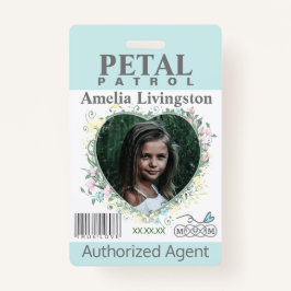 Blume Girl Petal Patrol Abzeichen blau Ausweis