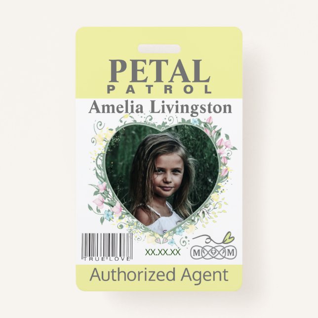 Blume Girl Petal Patrol Abzeichen blau Ausweis (Vorderseite)