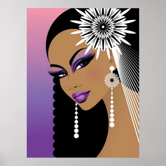 Blume-Girl-Poster Poster (Vorne)