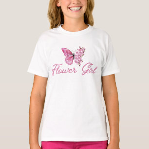Blume Girl, rosa Schmetterling niedlich T-Shirt