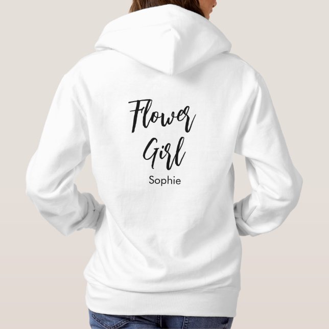Blume Girl Schwarz-weiß Calligraphy T - Shirt (Rückseite)