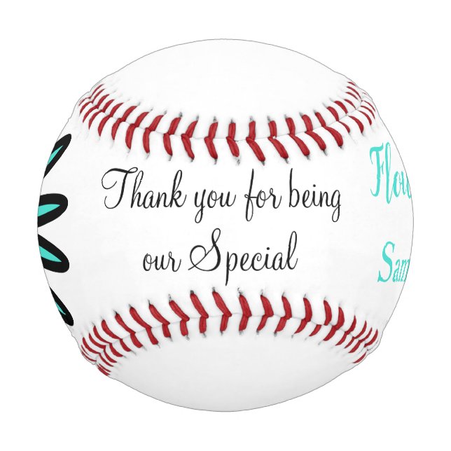 Blume Girl Turquoise Blume Baseball (Vorderseite)