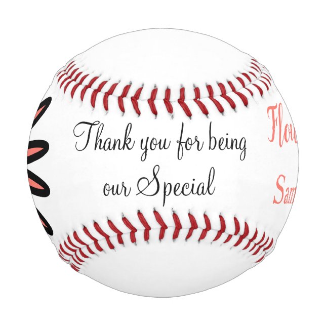 Blume Girl Turquoise Coral Baseball (Vorderseite)