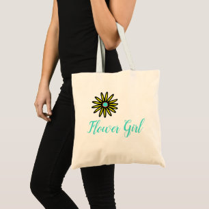 Blume Girl Turquoise Gelbe Blume Tragetasche