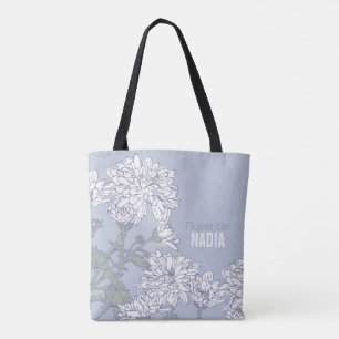 Blume Girl white chrysanthemum grau Hochzeitstasch Tasche