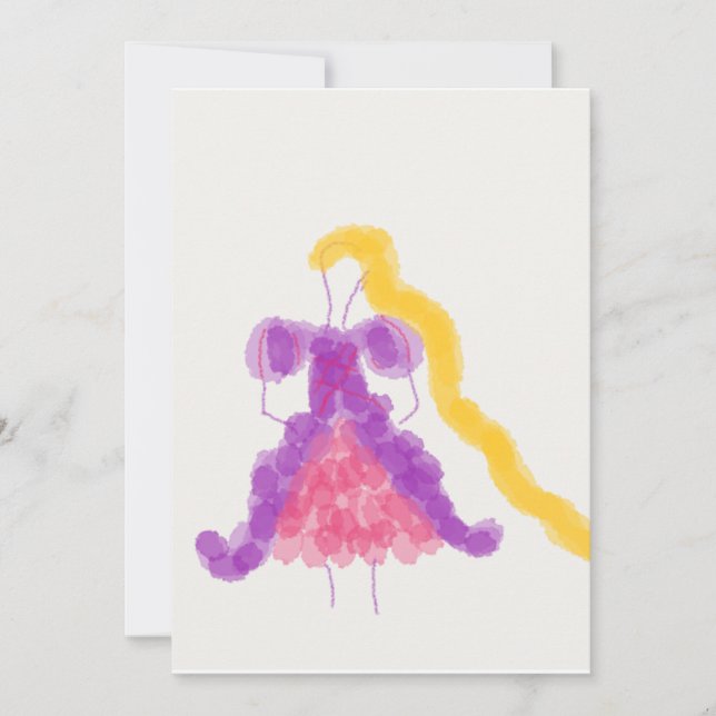 Blume Girls Princess Collection Rapunzel Card Einladung (Vorderseite)