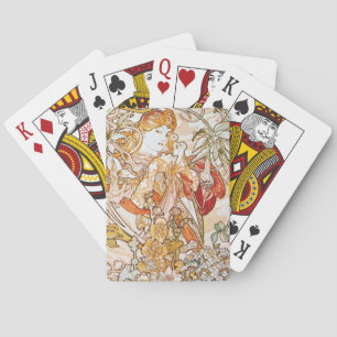 Blume Goddess Art Nouveau Spielkarten