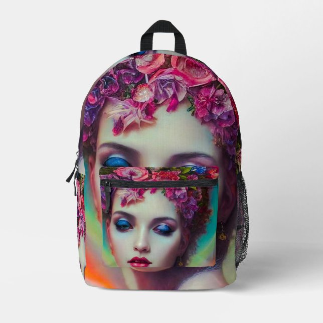 Blume Goddess Bedruckter Rucksack (Vorderseite)