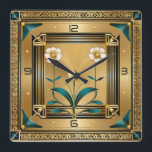 Blume Gold Art Deco Quadratische Wanduhr<br><div class="desc">Großartiges Uhrendesign. Du wirst es wie andere Liebe bekommen. Sie können dieses Design auch für andere Produkte verwenden,  die Sie mögen,  oder Ihren Text anpassen und hinzufügen. Folgen Sie mir für mehr. Vielen Dank. Ich wünsche Ihnen einen schönen Tag.</div>