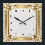 Blume Gold Art Deco Quadratische Wanduhr<br><div class="desc">Großartiges Uhrendesign. Du wirst es wie andere Liebe bekommen. Sie können dieses Design auch für andere Produkte verwenden,  die Sie mögen,  oder Ihren Text anpassen und hinzufügen. Folgen Sie mir für mehr. Vielen Dank. Ich wünsche Ihnen einen schönen Tag.</div>