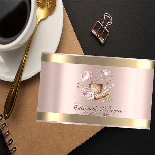 Blume Gold Strip Rose Gold Bäckereiwerkzeuge Visitenkarte