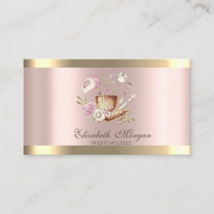 Blume Gold Strip Rose Gold Bäckereiwerkzeuge Visitenkarte