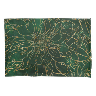 Blume Gold und Green Dahlia Kissenbezug