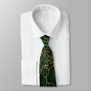 Blume Gold und Green Dahlia Krawatte