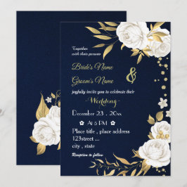 Blume Goldmedaille Hochzeitseinladung Einladung